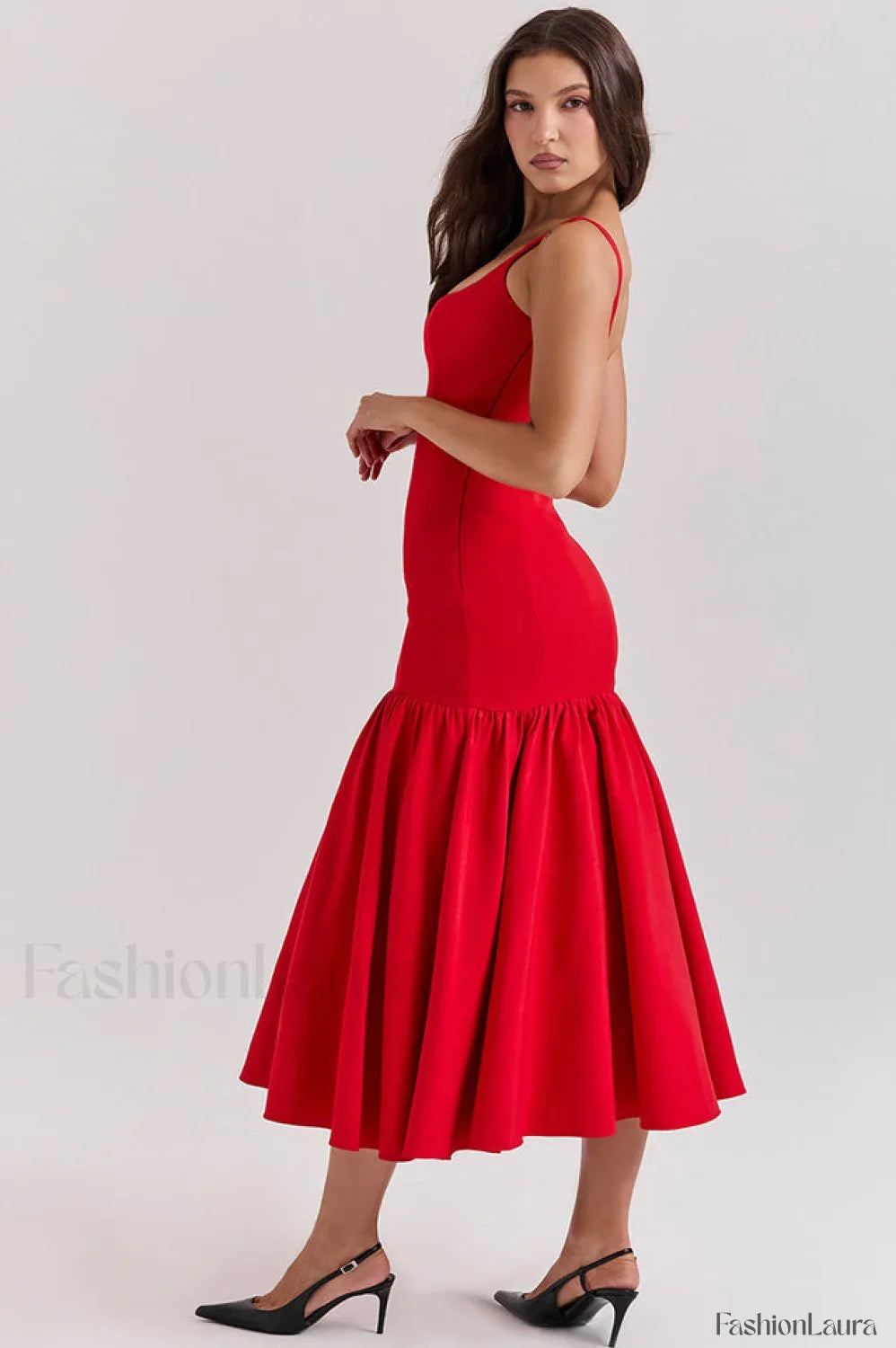 Vestido Midi Amore con Cintura Caída