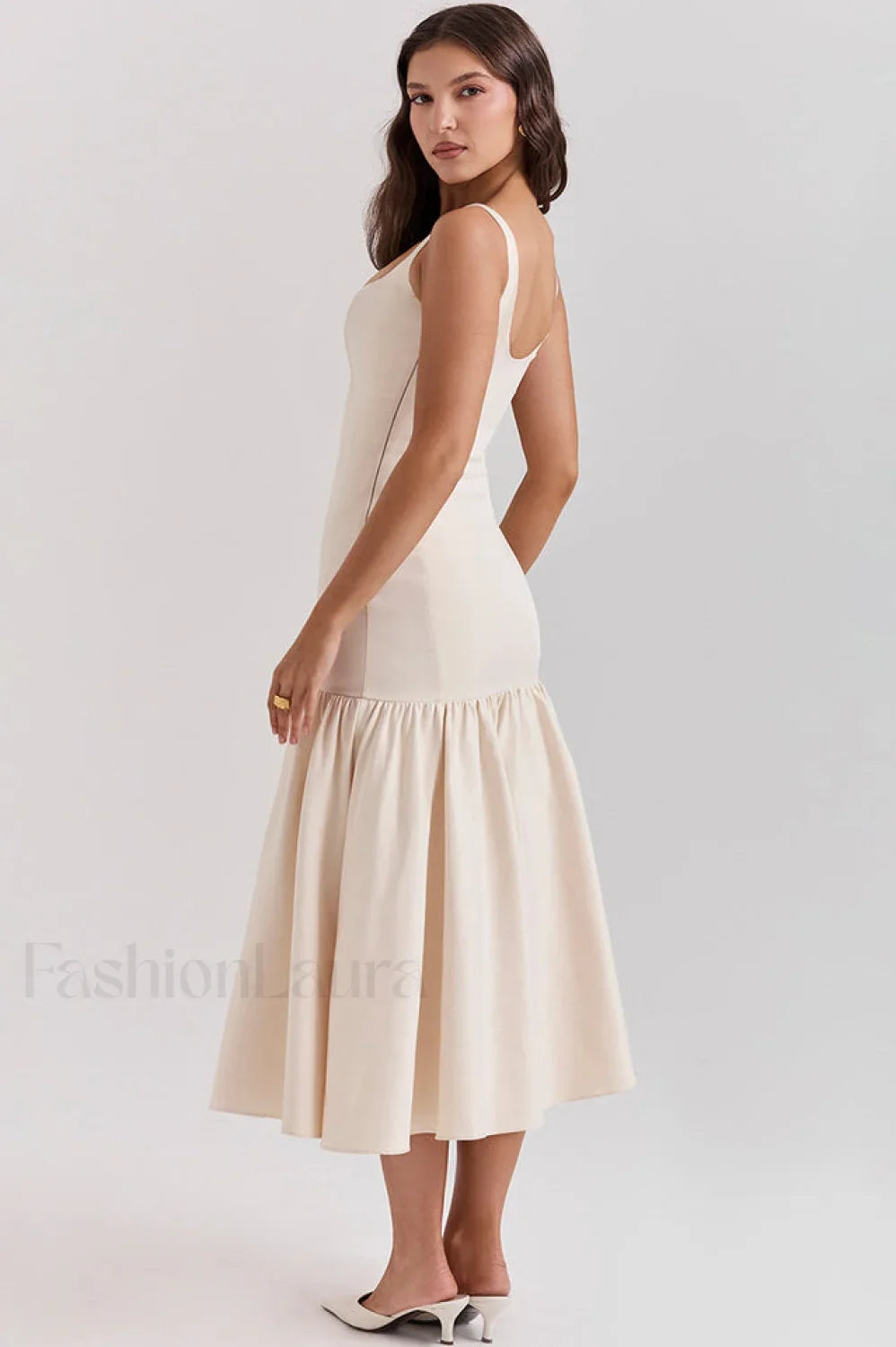 Vestido Midi Amore con Cintura Caída