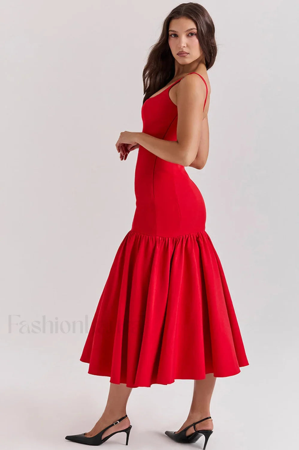 Vestido Midi Amore con Cintura Caída