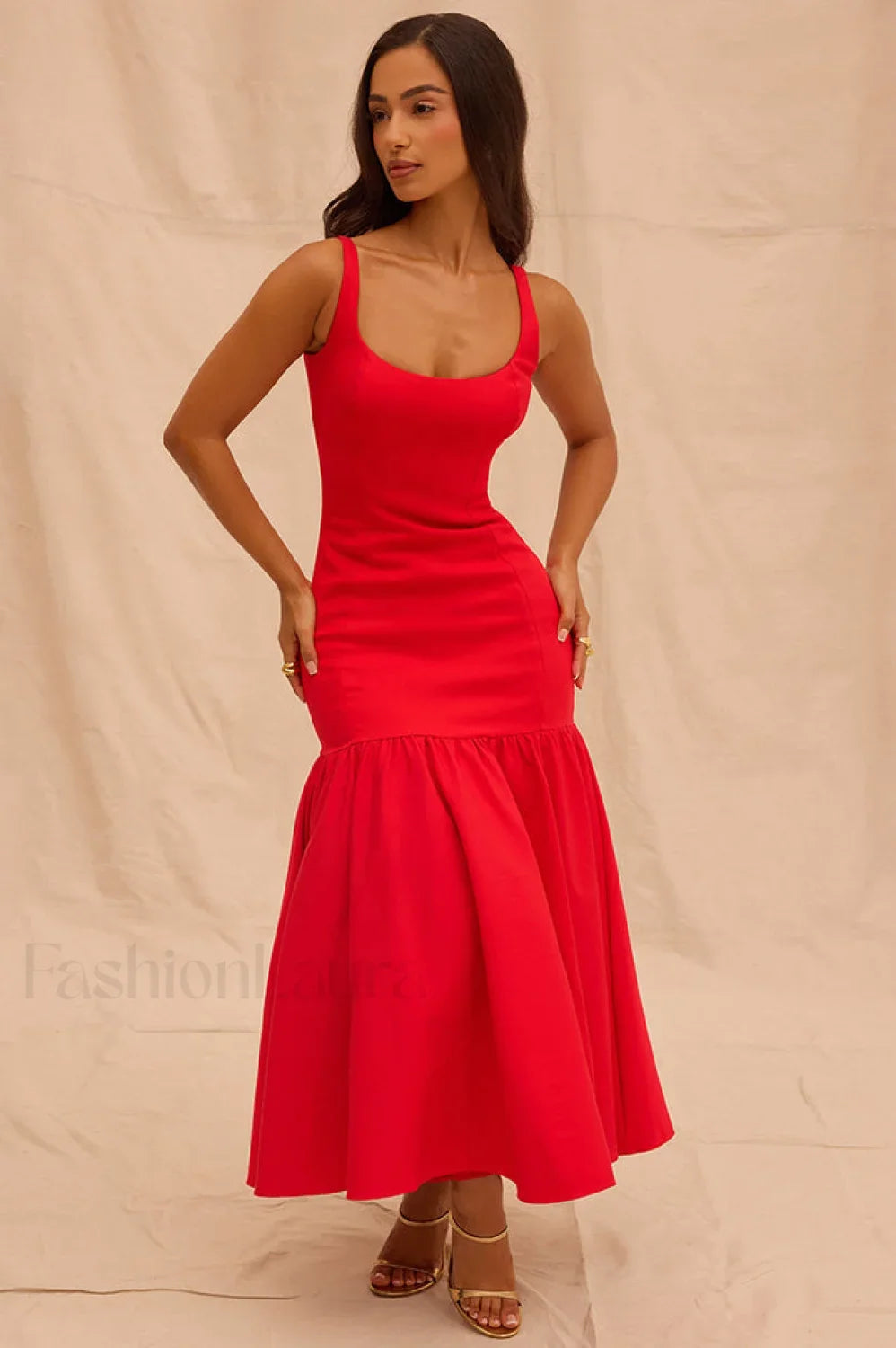 Vestido Midi Amore con Cintura Caída