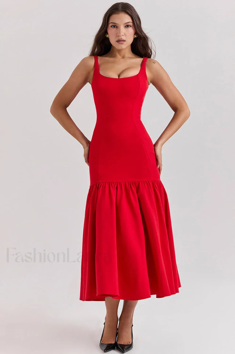 Vestido Midi Amore con Cintura Caída