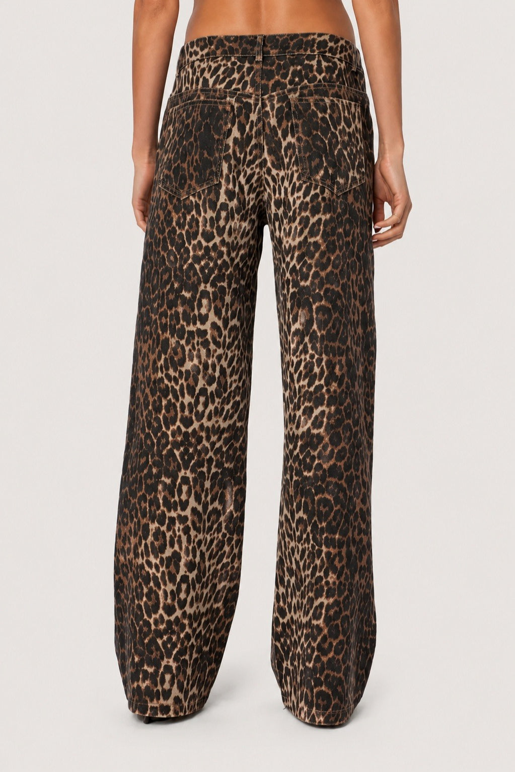 Leopard Print Straight Leg Jeans