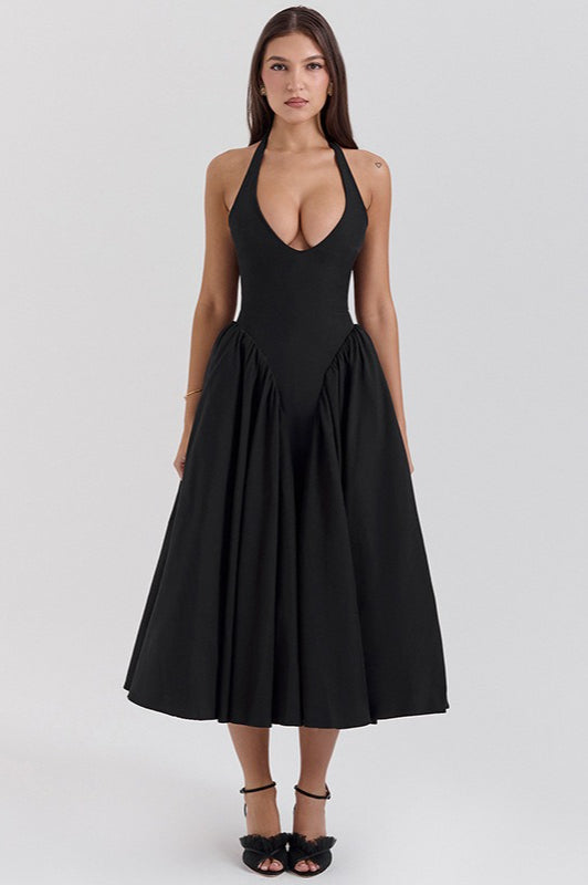 Halter Espalda Descubierta Con Lazo Vestido de Fiesta