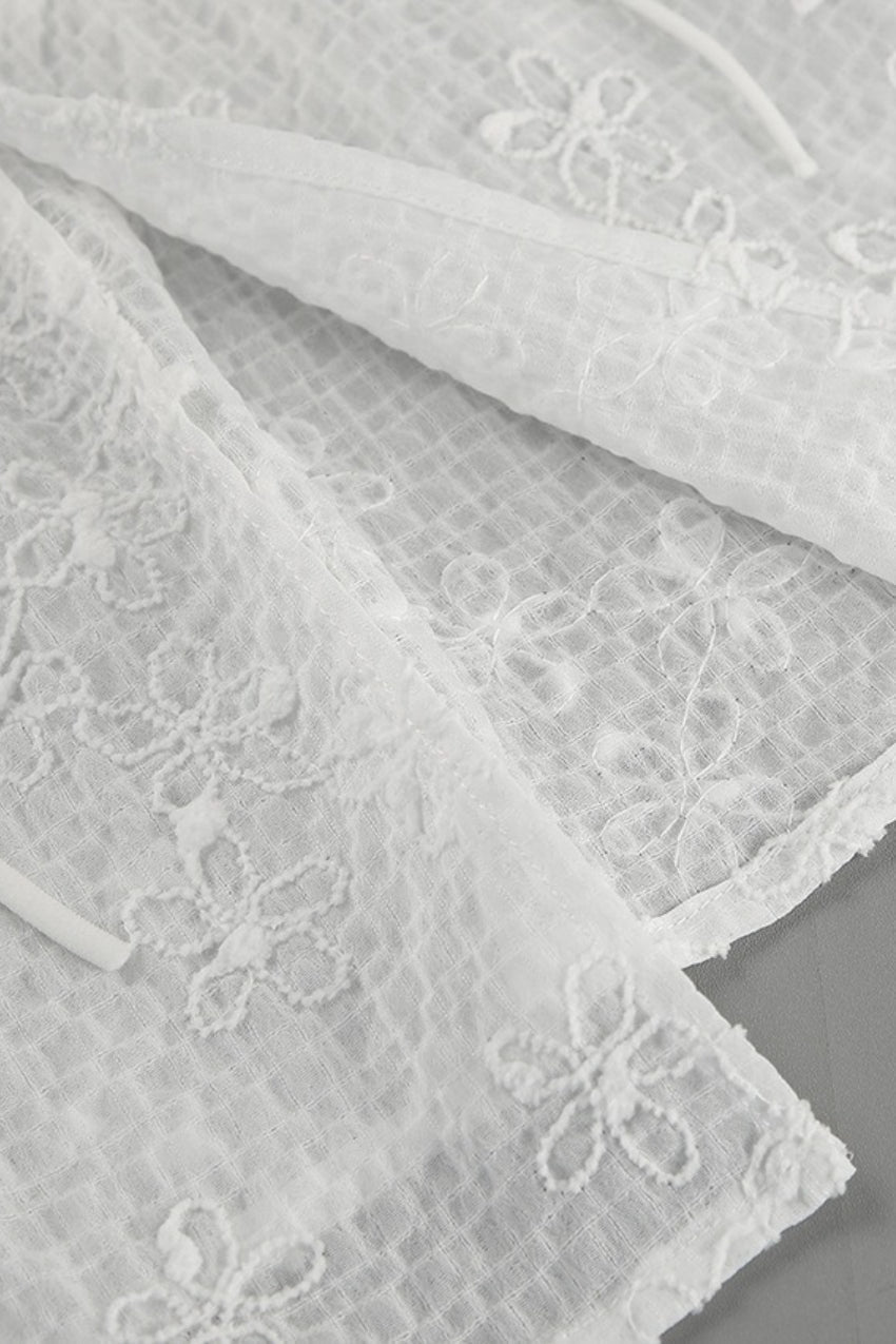 White Tie Front Strapless Tube Top