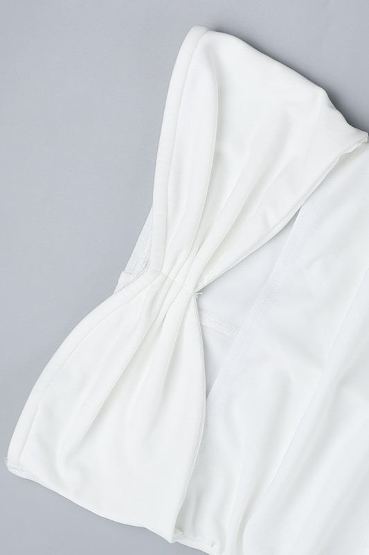 Sexy Hollow Strapless Maxi Vacation Dress