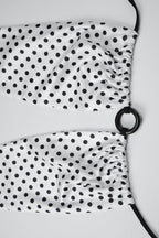 Conjunto de Baño Retro de Lunares con Falda Elegante