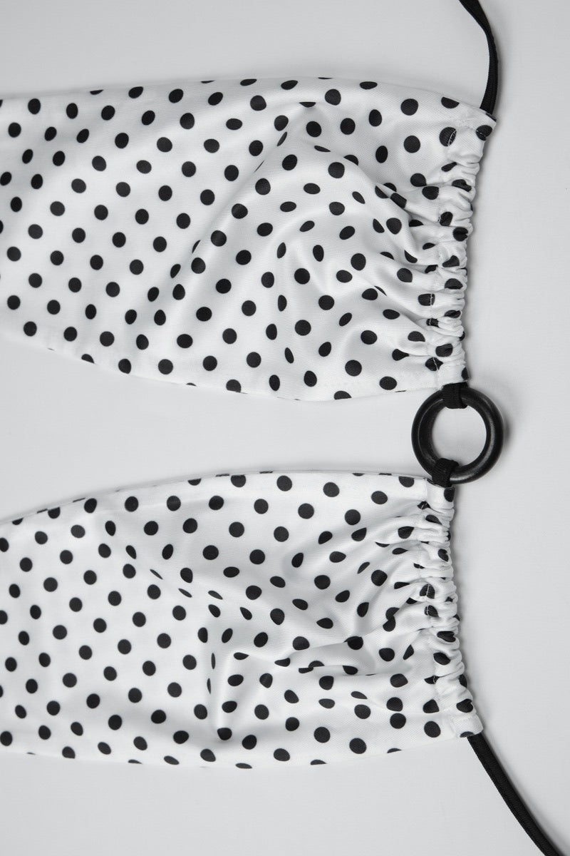 Retro Polka Dot Print Elegant Two Piece Swim Set