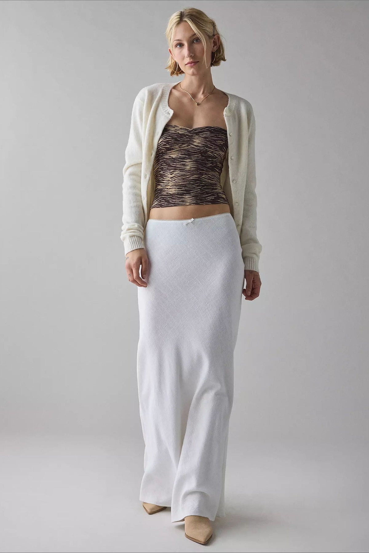 Snake Printed Strapless Tube Top