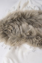 Fur Trim Velvet Crop Hoodie Pants Set