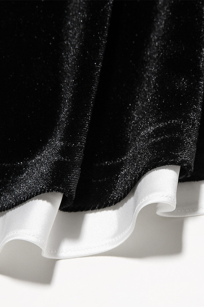 Terciopelo Bustier Línea A Vestido de Cóctel