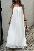 Chiffon Spaghetti Strap Vacation Maxi Dress
