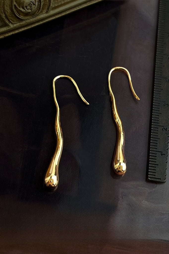 Vintage Asimétrico Liquid Aretes Colgantes