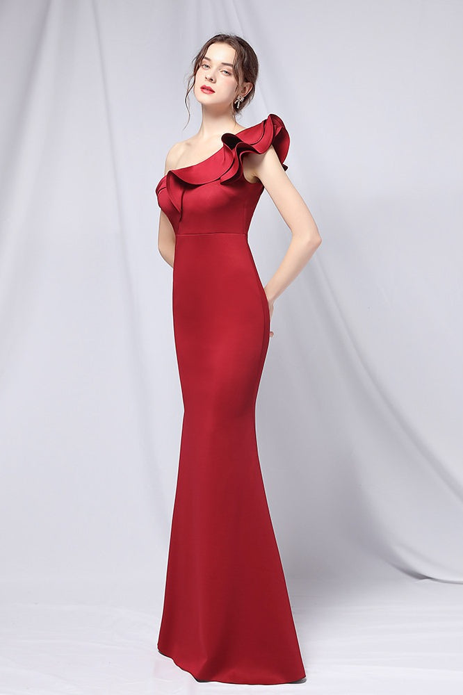 Hombros Descubiertos Sirena Vestido Maxi de Fiesta