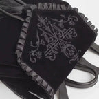 Bolso de Hombro Negro Gótico de Terciopelo Bruja Harajuku con Bordado Mágico Punk Oscuro
