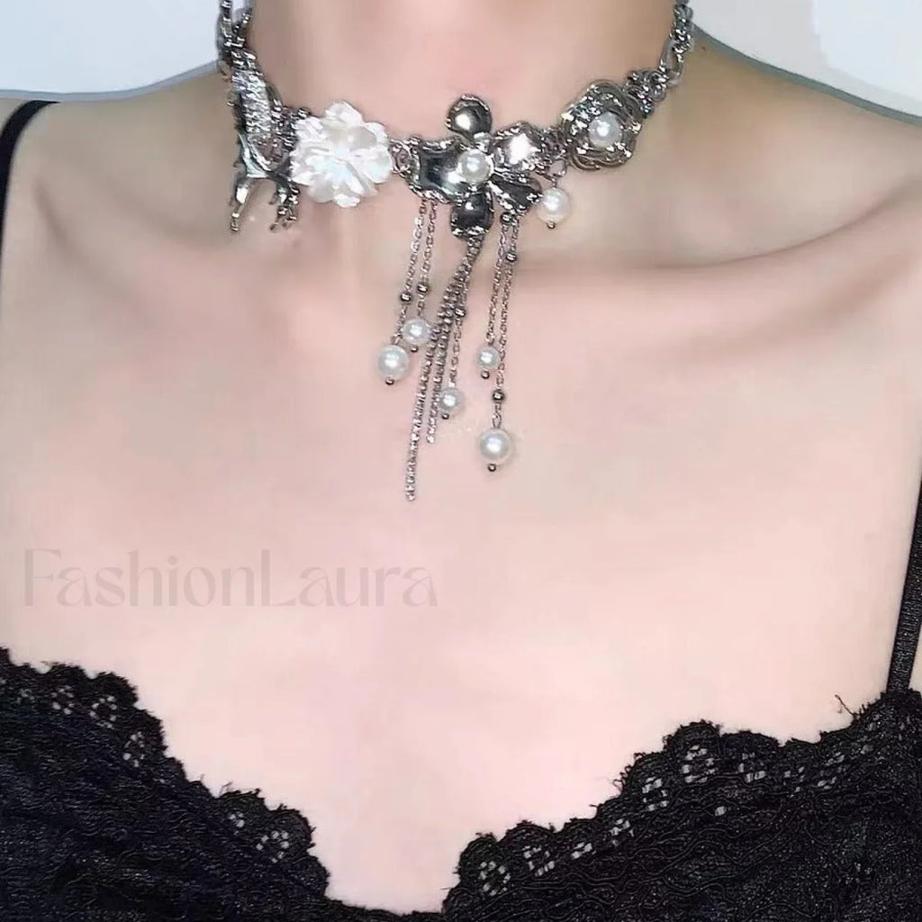 Mariposa Love Perla Con Flecos Dulce Cool Collar