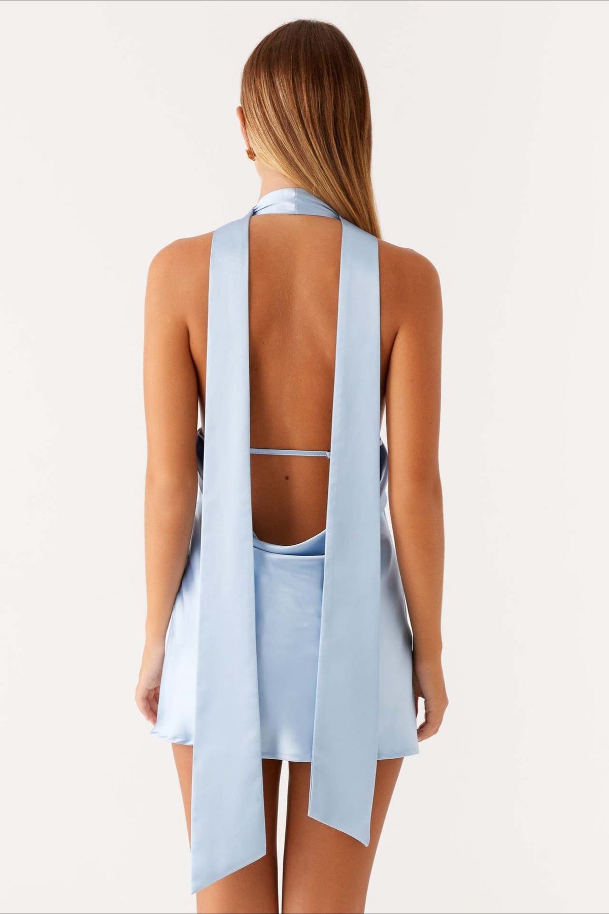 Escote Profundo en V Espalda Descubierta Con Cinta, de Cóctel Vestido