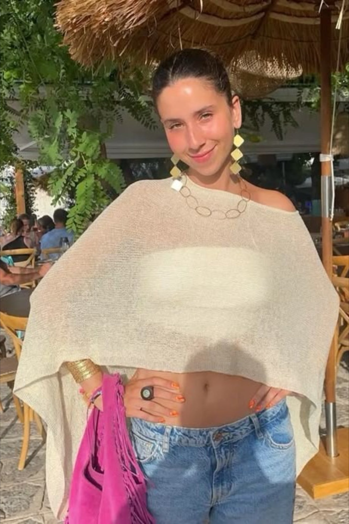 Crochet Hollow Knit Multi Way Cover Up Crop Top