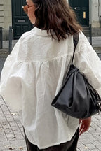 Blanco Manga Farol Blusa