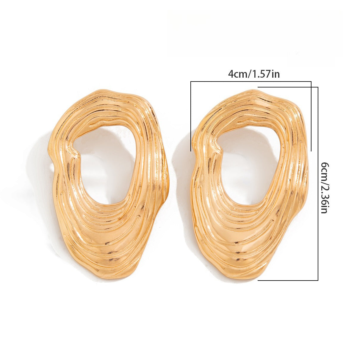 Liquid Irregular Fruncido Flor Aretes