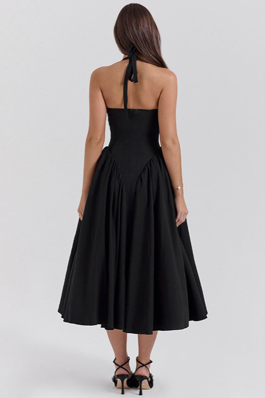 Halter Espalda Descubierta Con Lazo Vestido de Fiesta