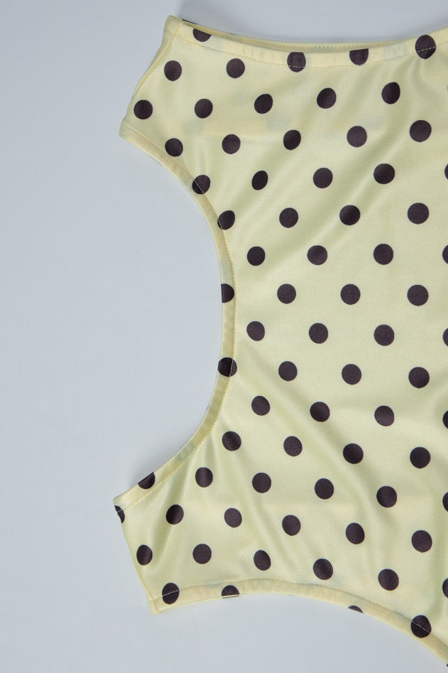 Polka Dot Sleeveless Fitted Capri Pants Set