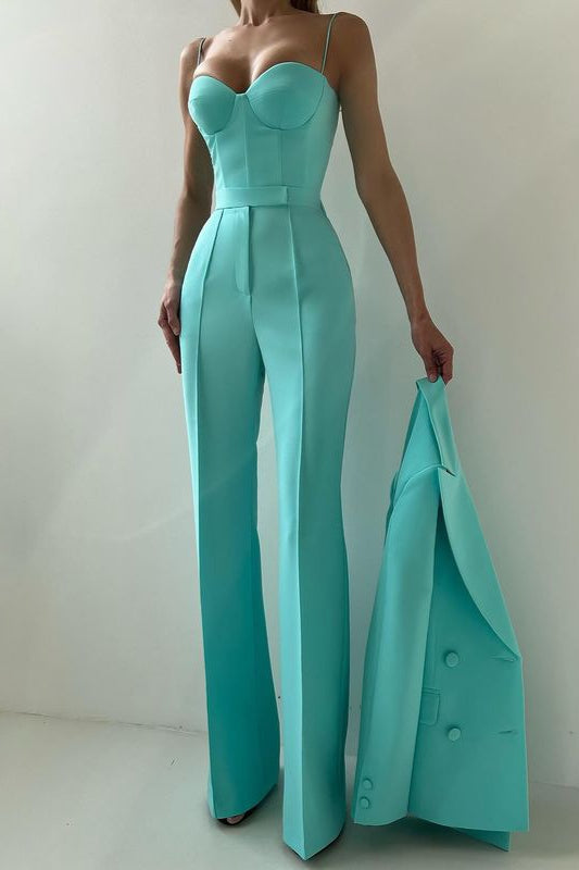 Corset Style Three Piece Blazer Pants Set