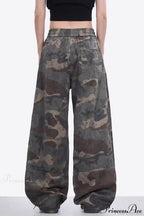 Camo High Waist Wide Leg Cargo Pants