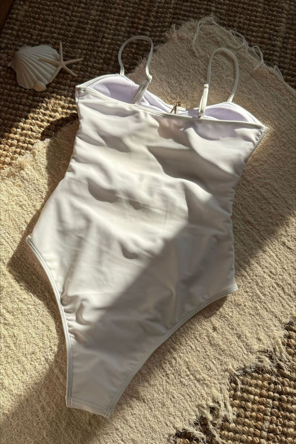 Solid Star Cutout One Piece Swimwear
