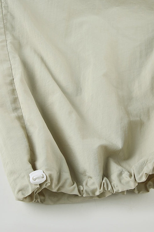 West Coast Style Pleated Ribbon Cargo Pants