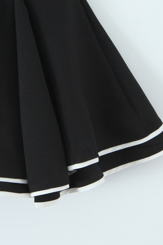 Bustier de Contraste Con Cordones Espalda Vestido de Cóctel