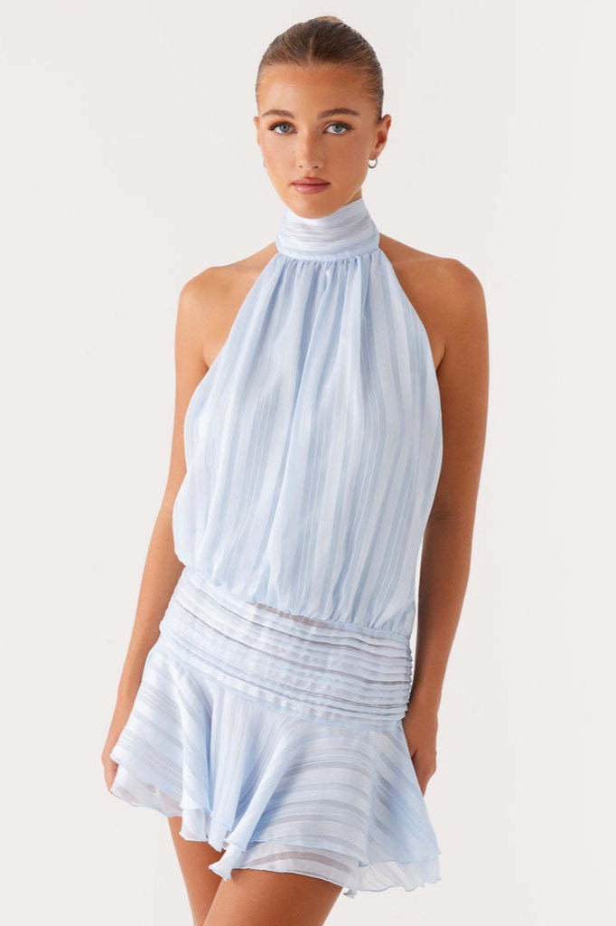 Sleeveless Tie Back Mini Vacation Dress