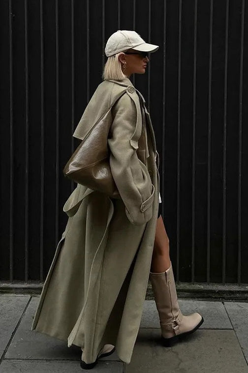 Vintage Double Breasted Belted Overcoat