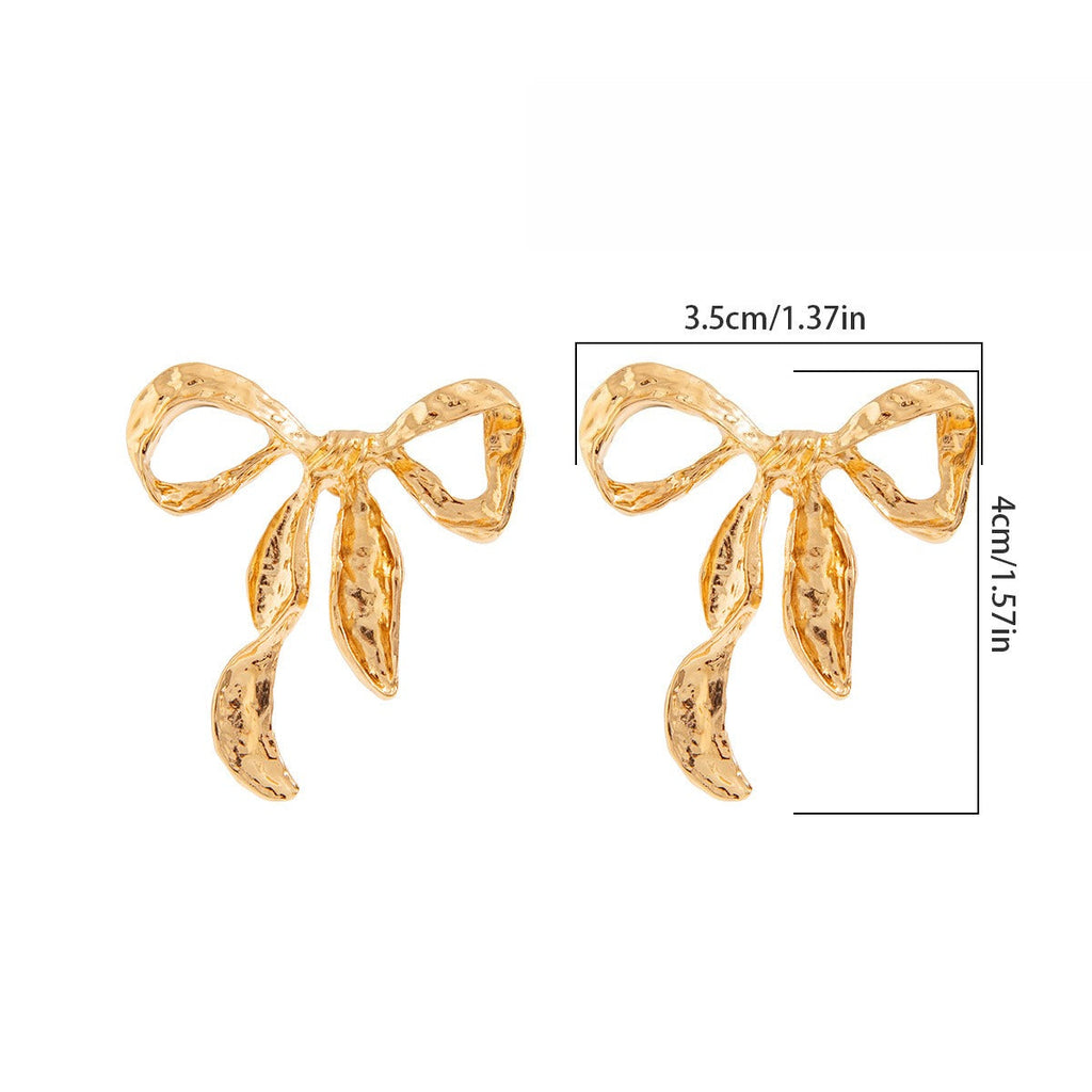Liquid Irregular Fruncido Lazo Aretes