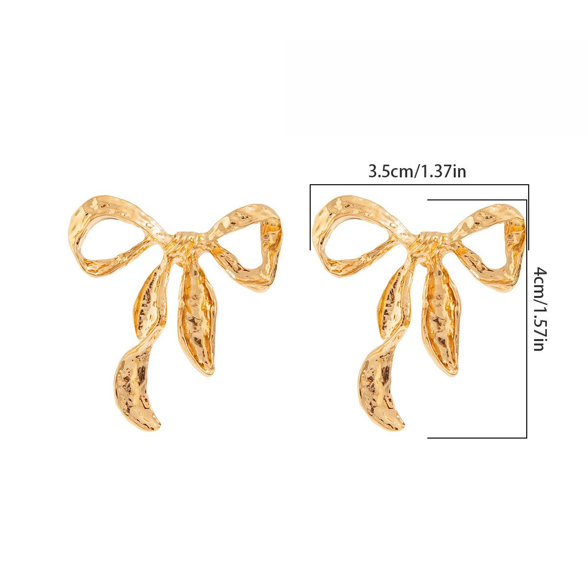 Liquid Irregular Fruncido Lazo Aretes