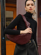 Bolso de Hombro Trenzado con Nudo Tipo Croissant