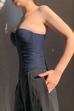 Corsé bustier entallado con copas efecto vaquero