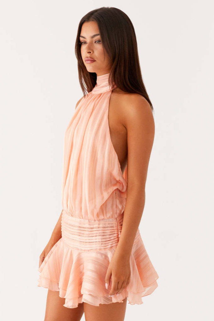 Sleeveless Tie Back Mini Vacation Dress