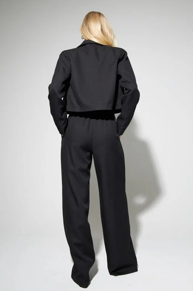 Cropped Fitted Two Piece Blazer Pants Set