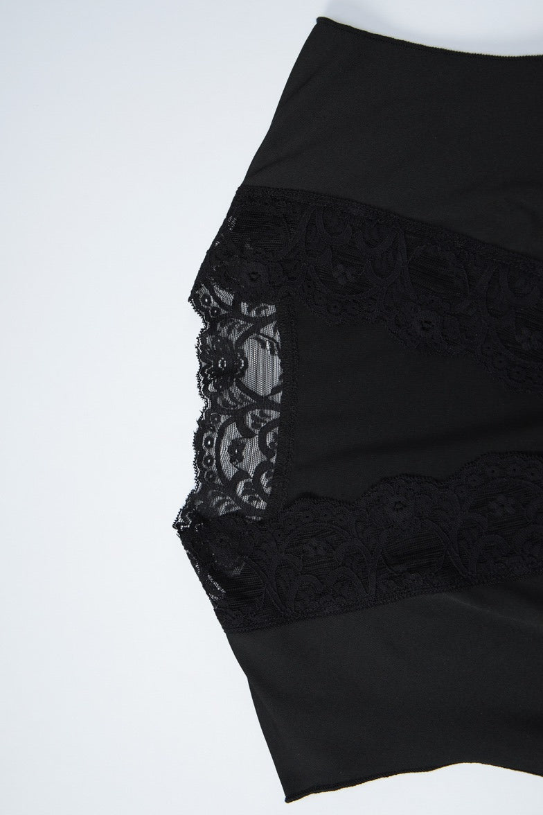 Lace Hollow Out Button Waist Cinched Sleeveless Blouse