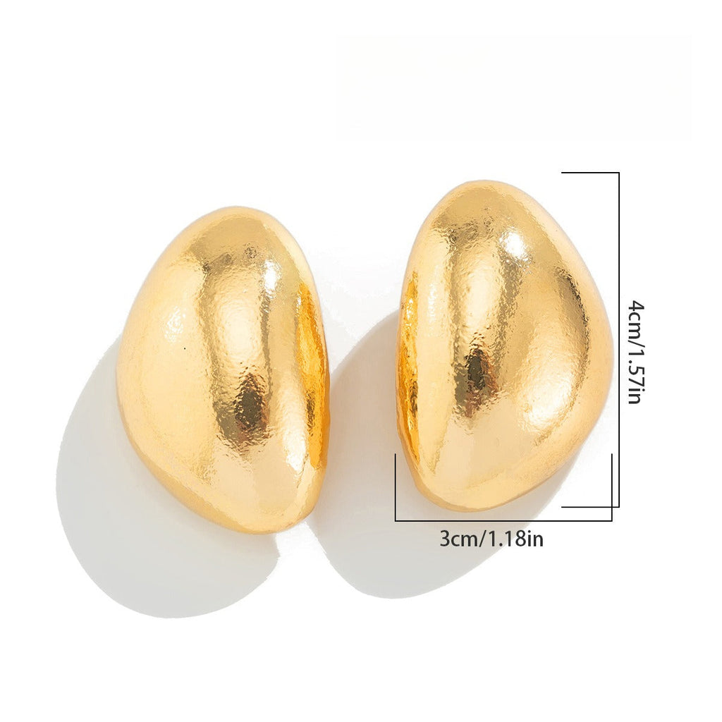 Liquid Irregular Fruncido Round Aretes
