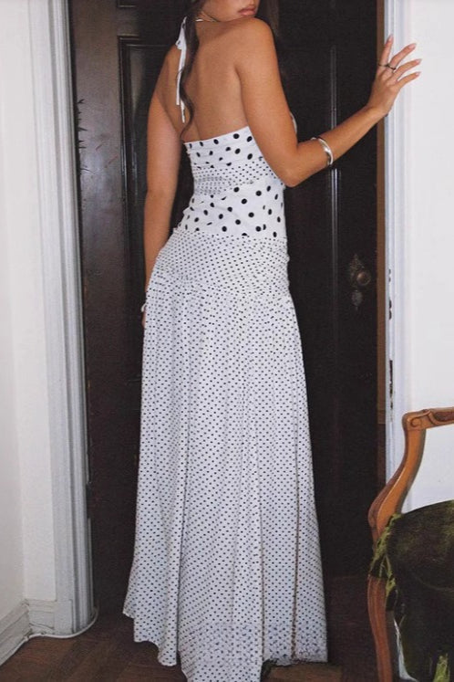 Encaje Lunares Cami Sirena Vestido Maxi