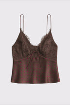 Polka Dot Lace V Neck Backless Cami