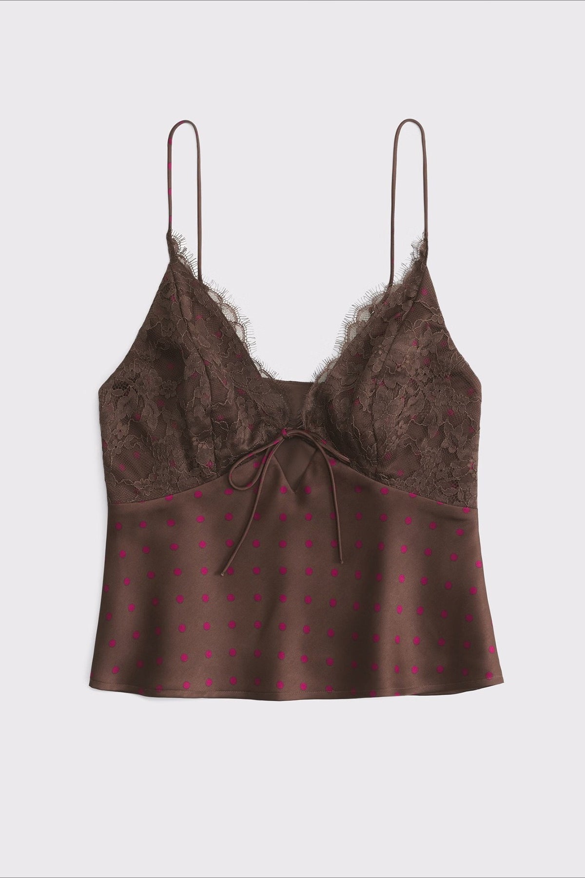 Polka Dot Lace V Neck Backless Cami