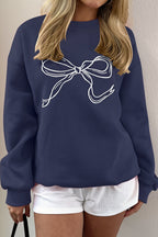 Bow Graphic Crew Neck Sweatshirt