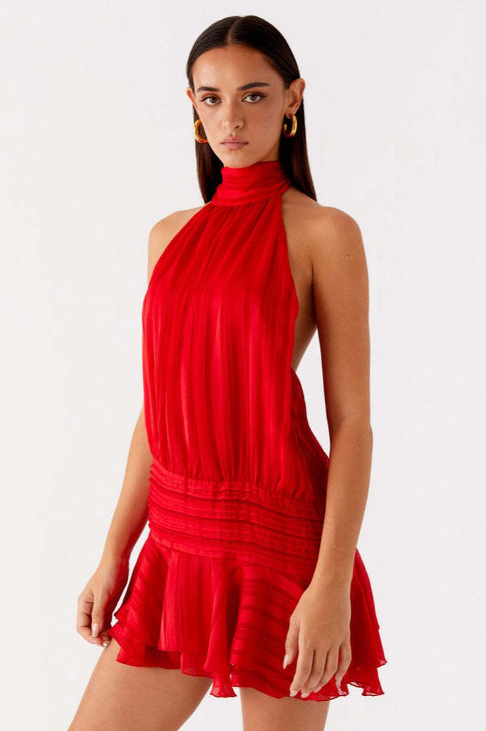 Sleeveless Tie Back Mini Vacation Dress