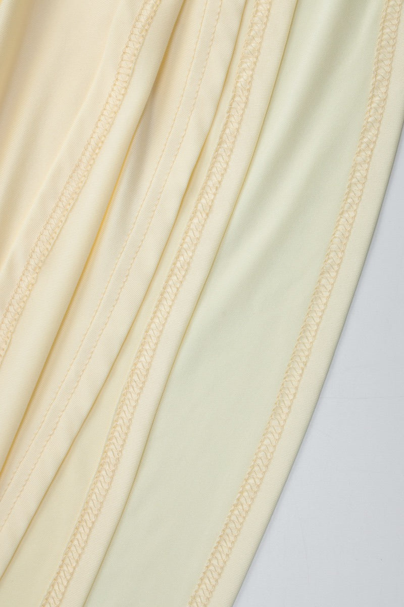 Deep V Halter Ruched Backless High Slit Maxi Dress