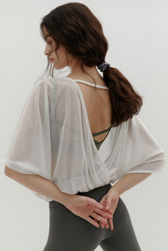 Quick Dry Cropped Backless Sun Protection Tee