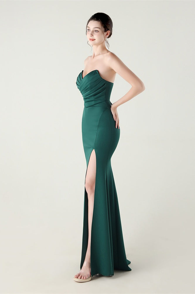 Sin Tirantes Escote Corazón Plisado Vestido de Fiesta