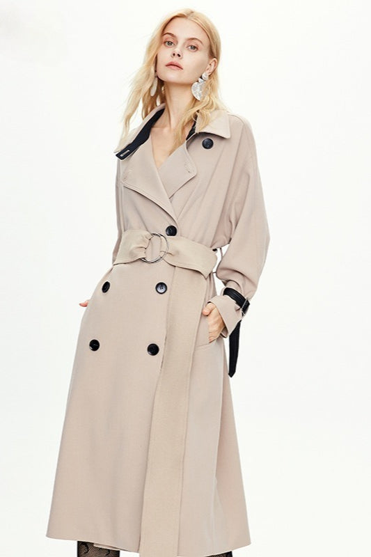 Extra Long Knee Length Ring Detail Overcoat