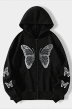 Butterfly Graphic Zip Hoodie